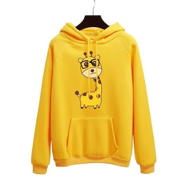 "Oh Yes" Printed Fleece  Pullover Hoodie