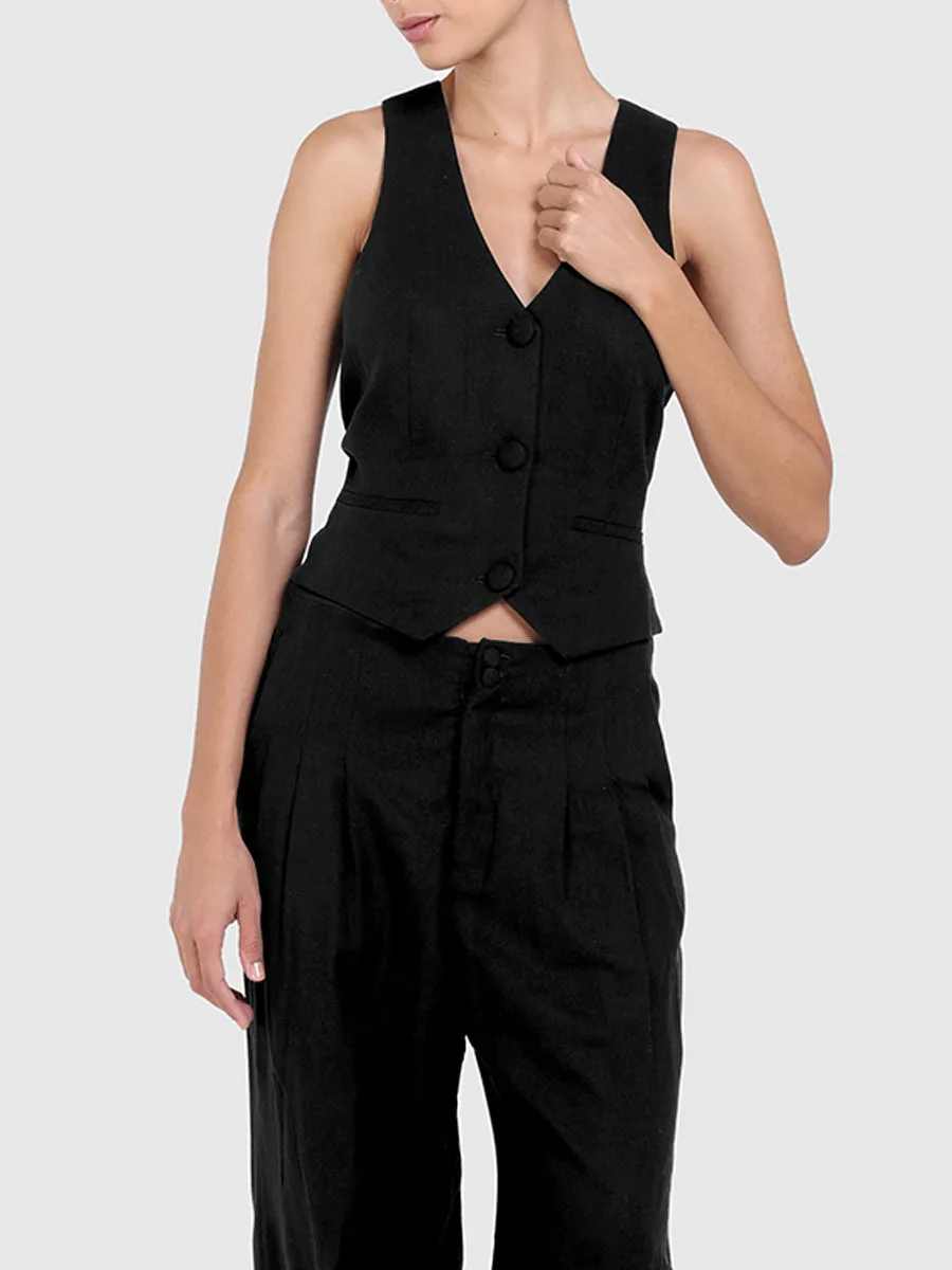 RAQUEL OROZCO Fatima Vest - Black