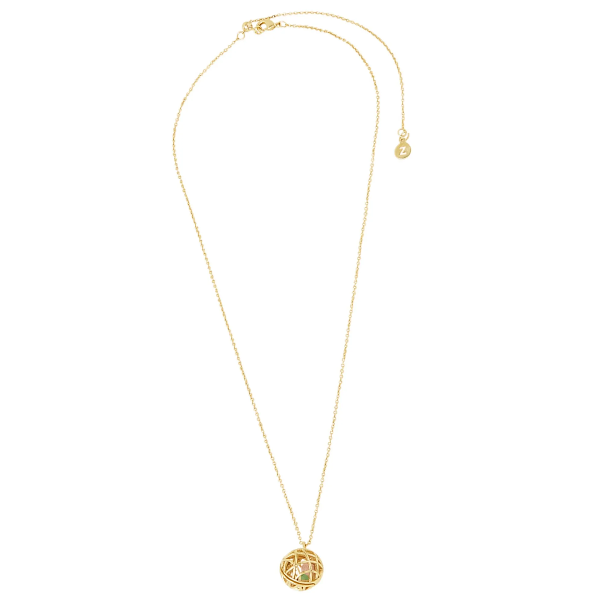 Real Gold-Plated Semi-Precious Stone Necklace