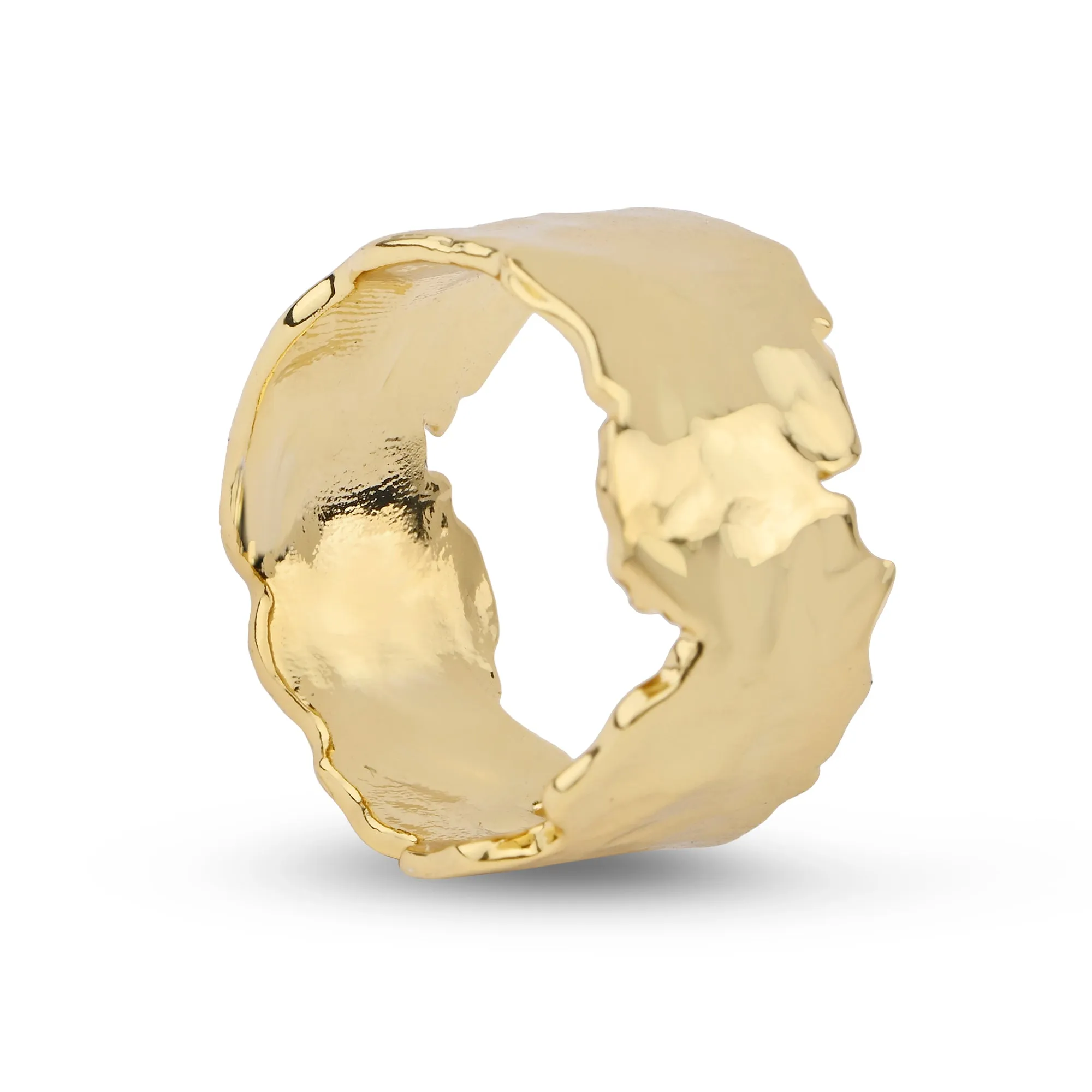 Real Gold Plated Z  Gold Molten Ring-Extra Small