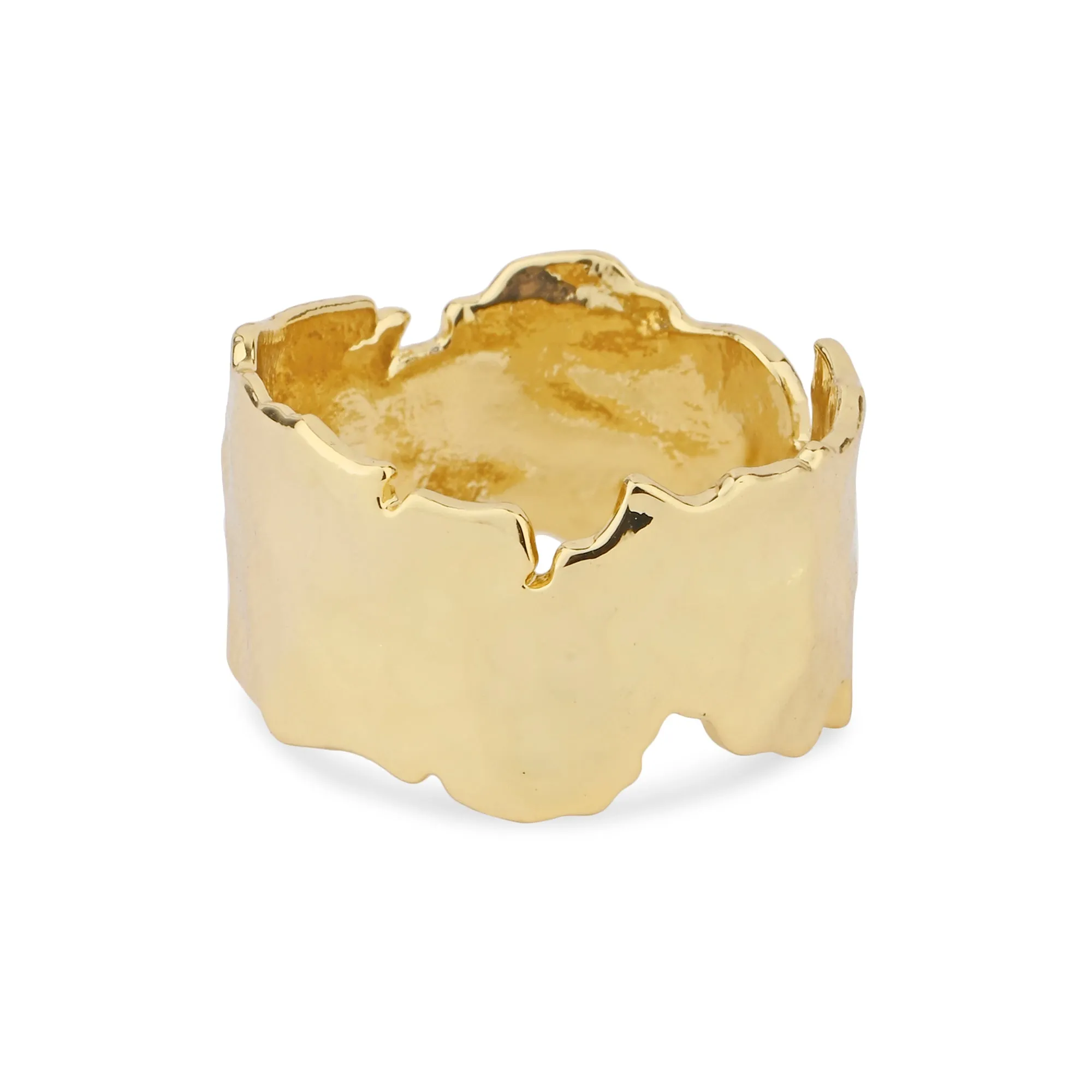 Real Gold Plated Z  Gold Molten Ring-Extra Small