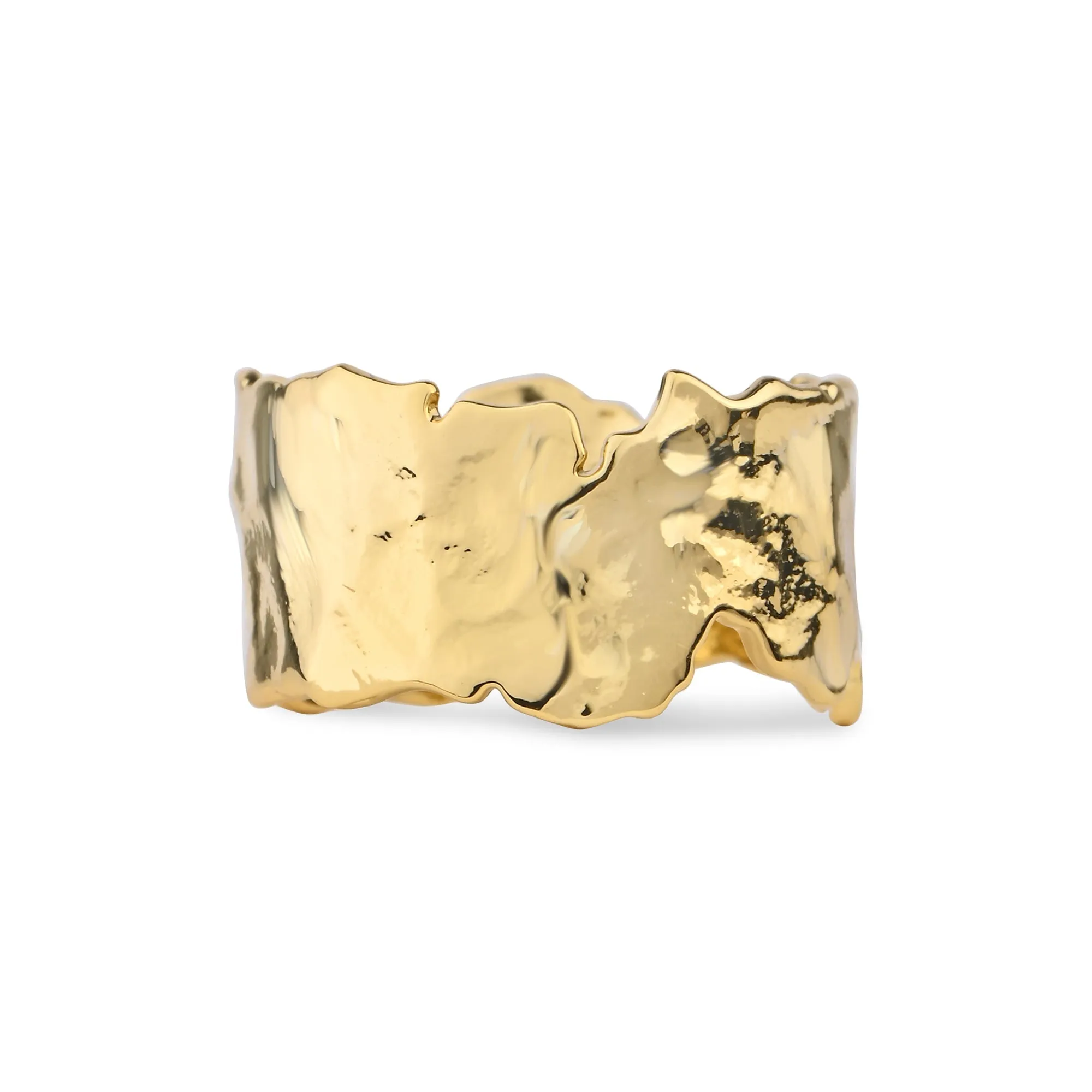 Real Gold Plated Z  Gold Molten Ring-Extra Small