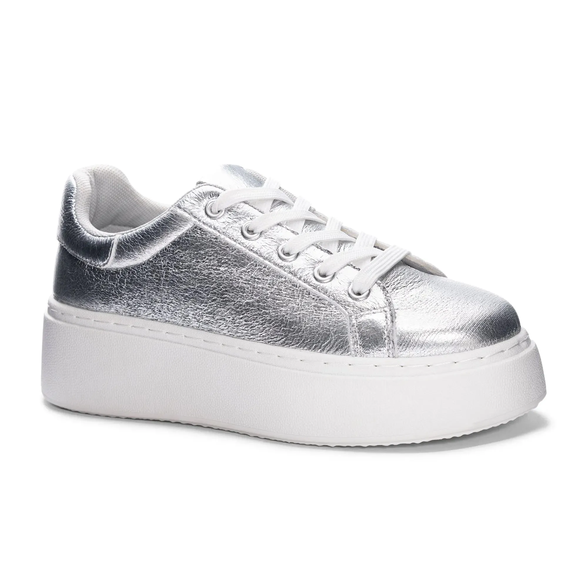 Record Sneaker in Silver Metallic