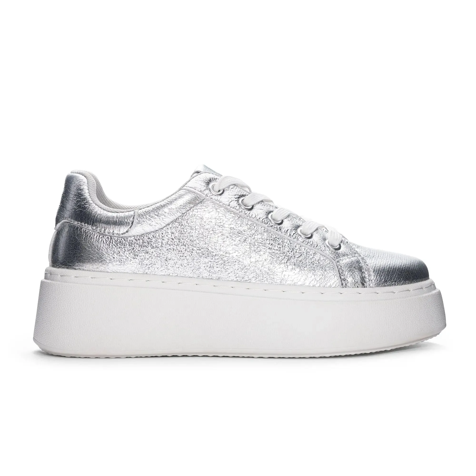 Record Sneaker in Silver Metallic