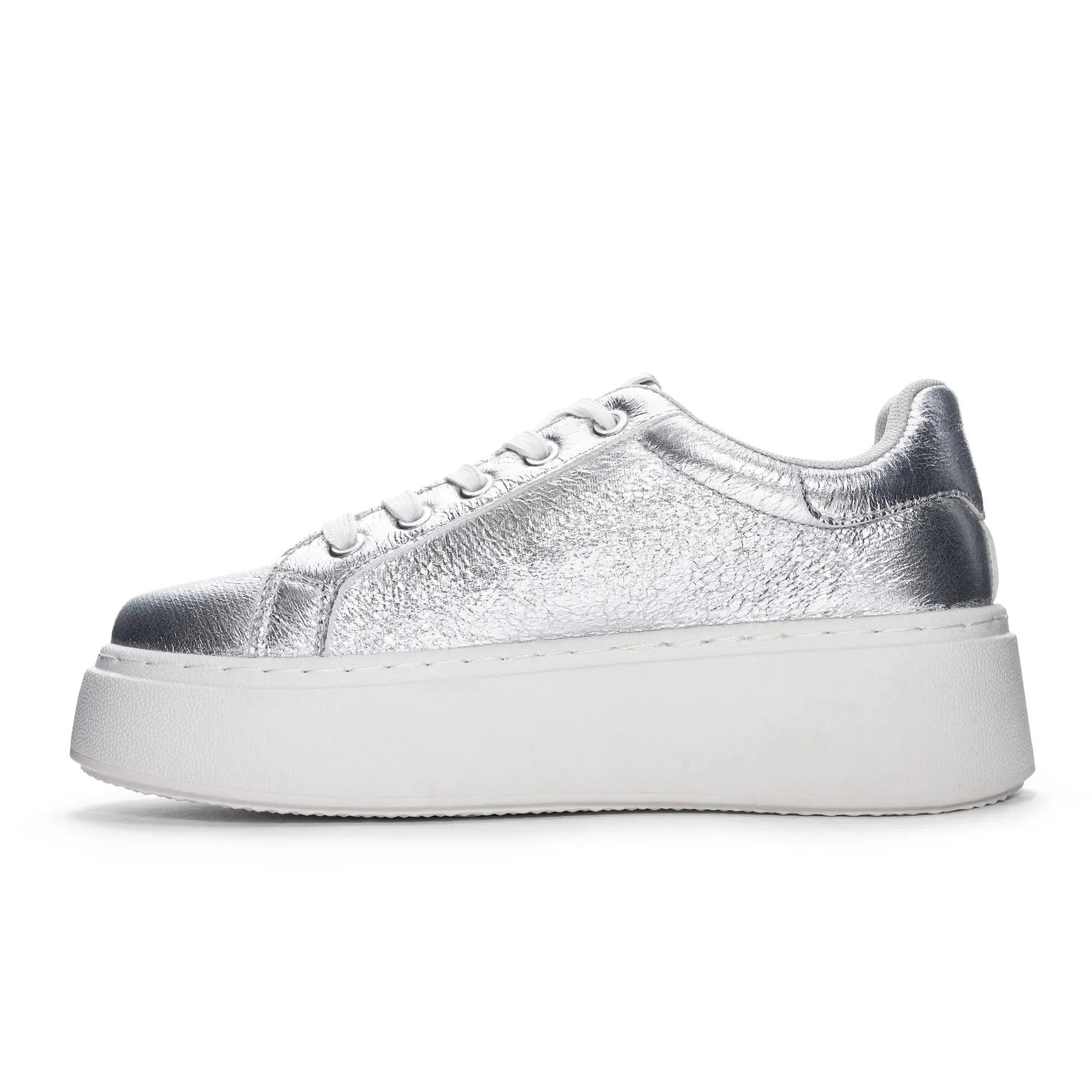 Record Sneaker in Silver Metallic