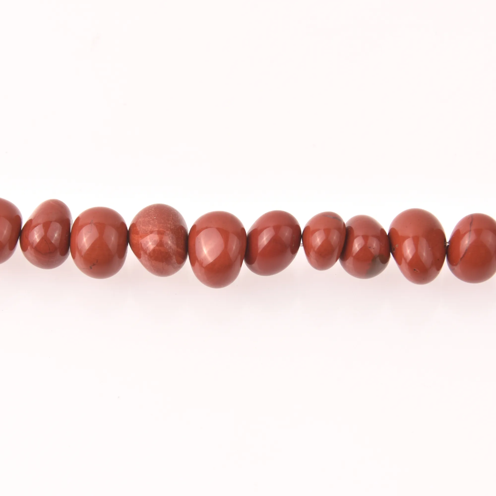 Red Jasper Half Strand, 12x8mm Pebble Gemstone Beads, 8 long gem0824