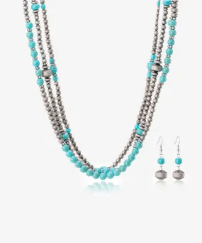 Rustic Couture's Turquoise Bohemian necklace earrings set