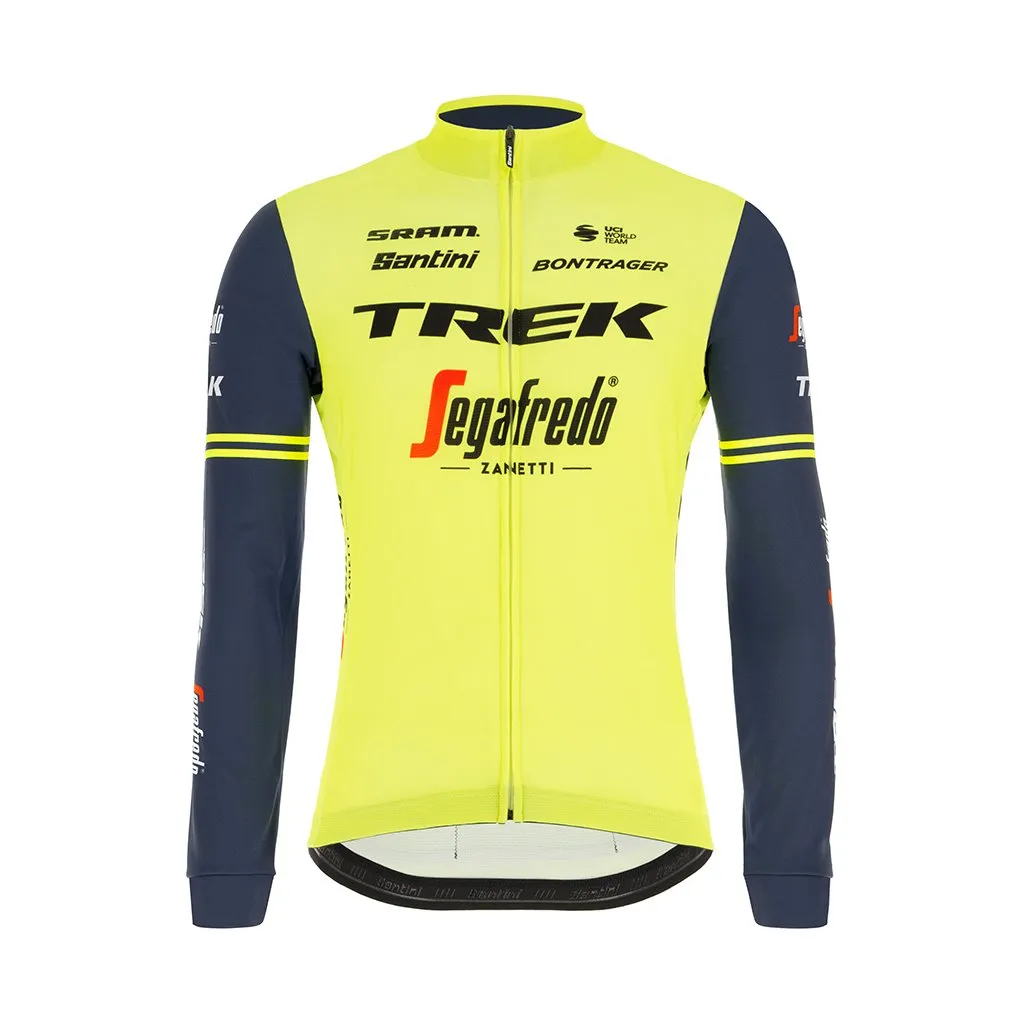 Santini Trek-Segafedo Fan Line Long Sleeve Jersey - Fluo Green