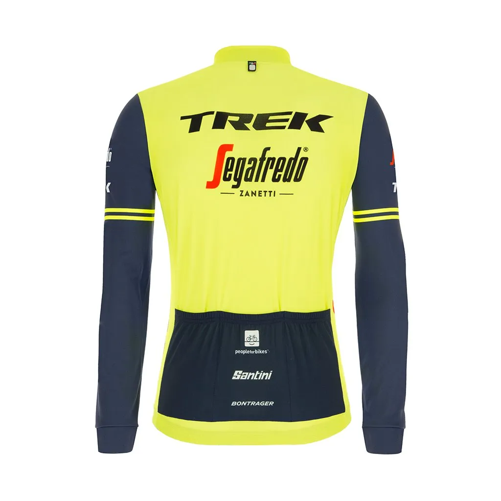 Santini Trek-Segafedo Fan Line Long Sleeve Jersey - Fluo Green