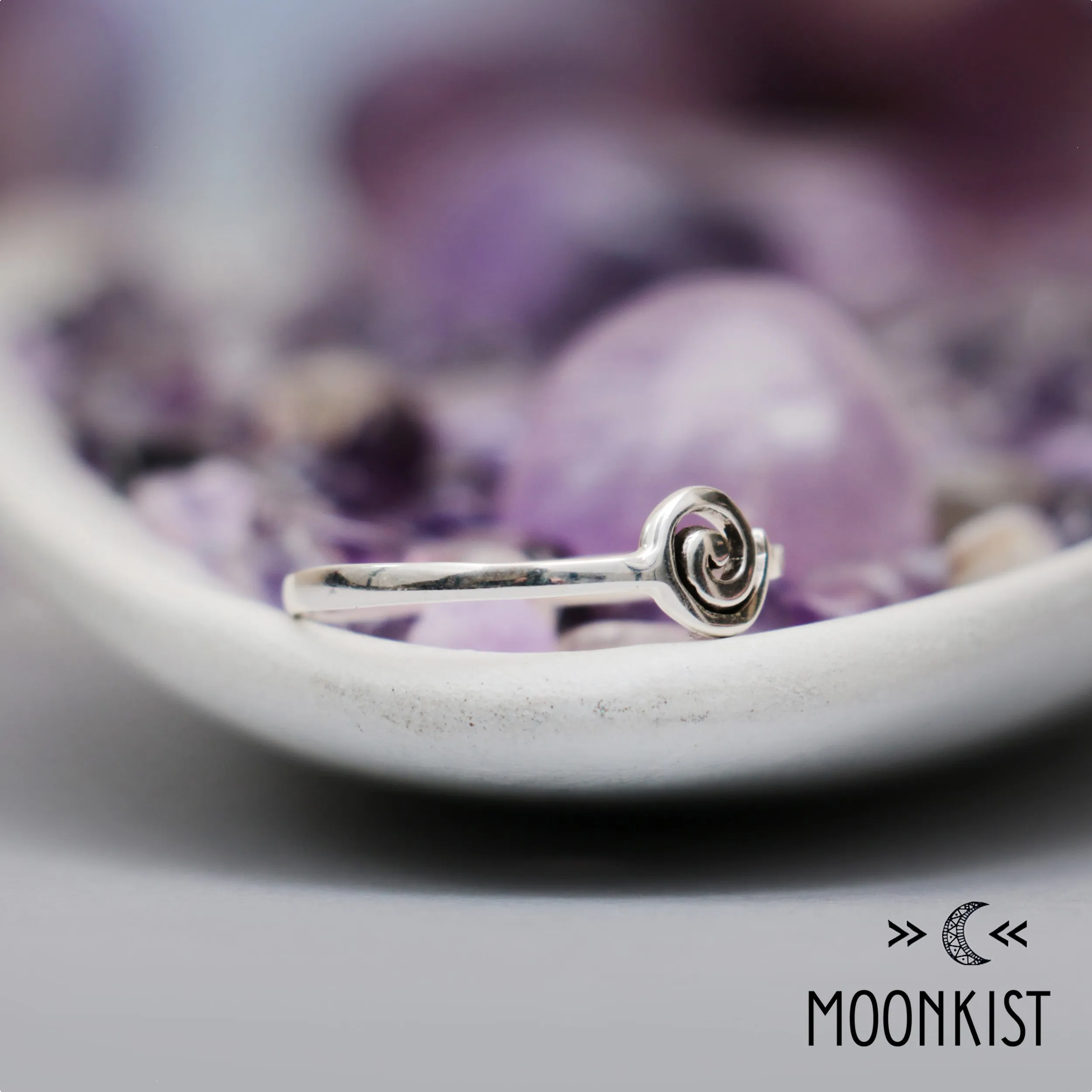 Silver Dainty Spiral Ring | Moonkist Designs