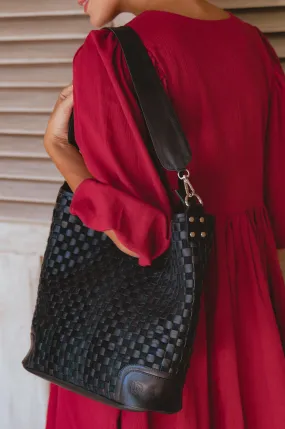 Soho Lane Woven Leather Shoulder Bag