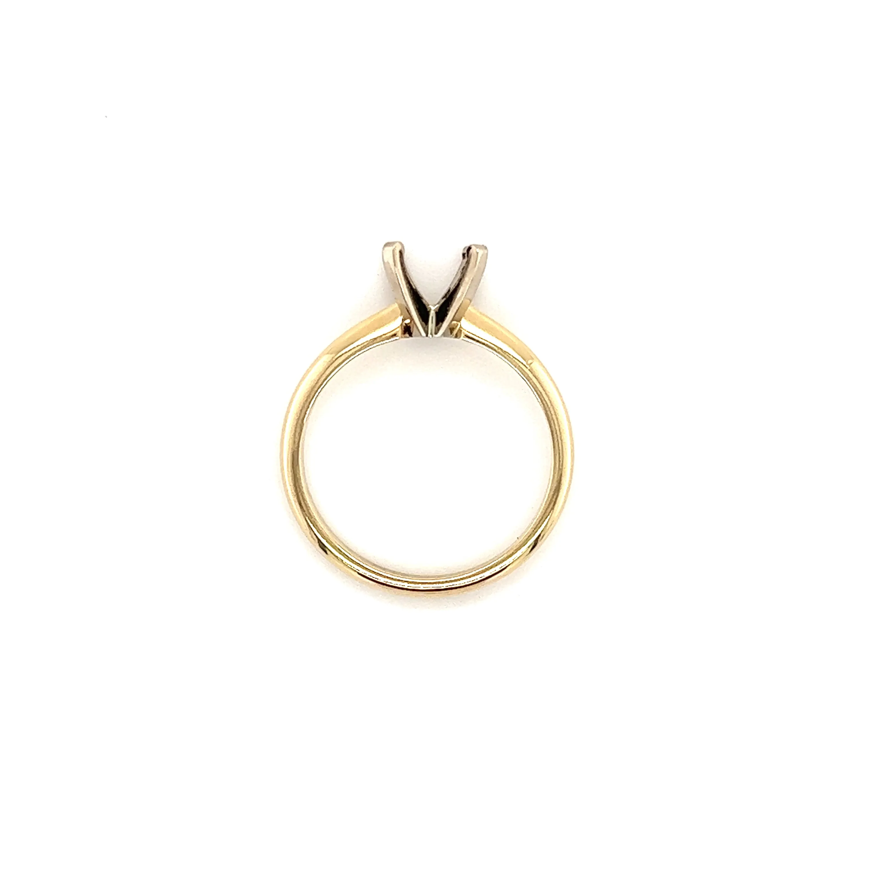 Solitaire Ring Setting with 4 Prong Head in 14K Yellow Gold