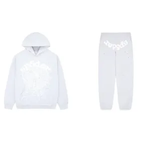 Sp5der OG Web Hoodie and Sweatpants Heather Grey (SET)