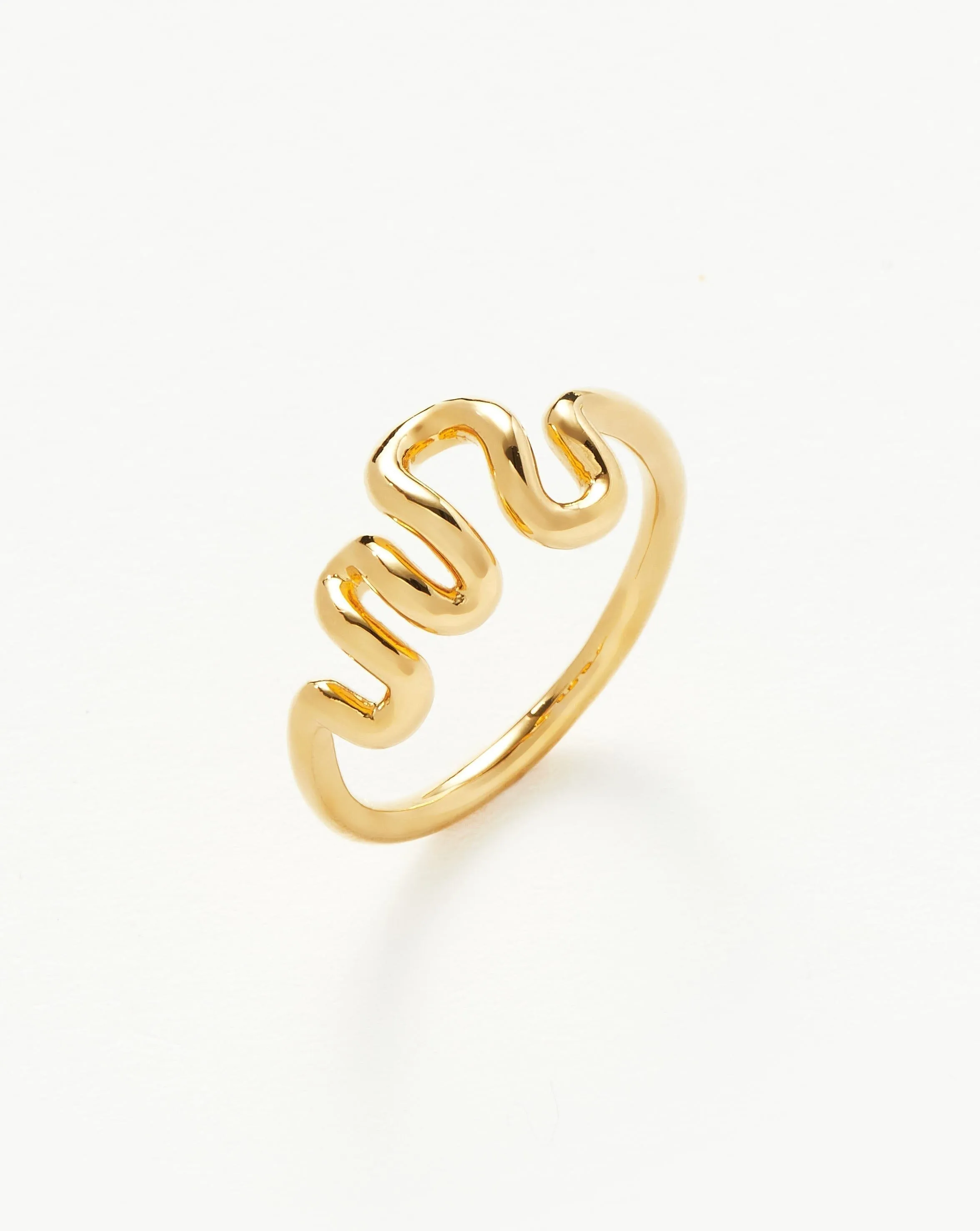 Squiggle Wavy Stacking Ring | 18ct Gold Plated Vermeil