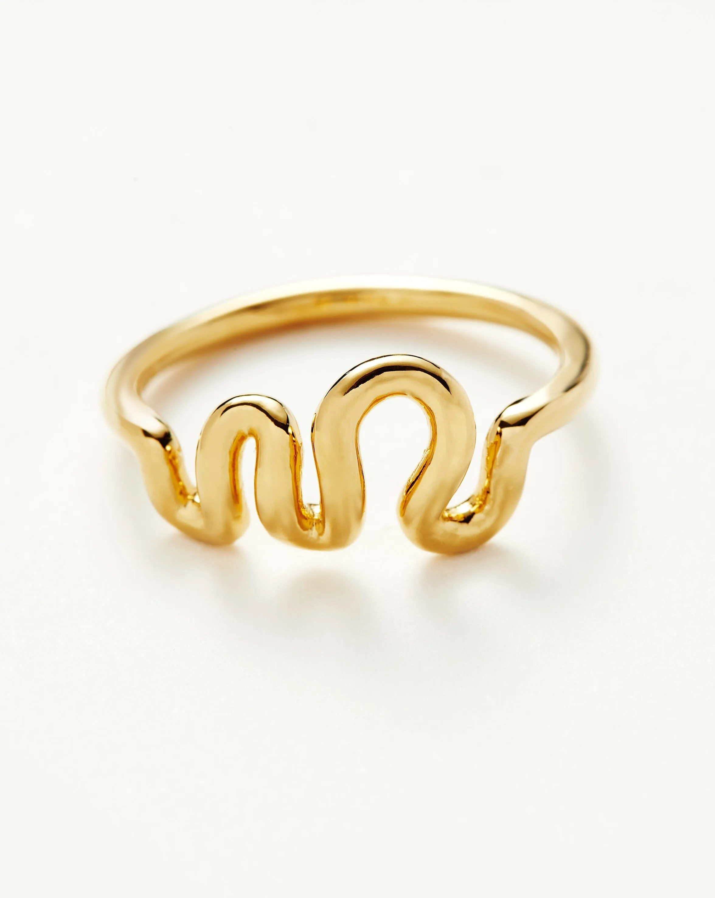 Squiggle Wavy Stacking Ring | 18ct Gold Plated Vermeil