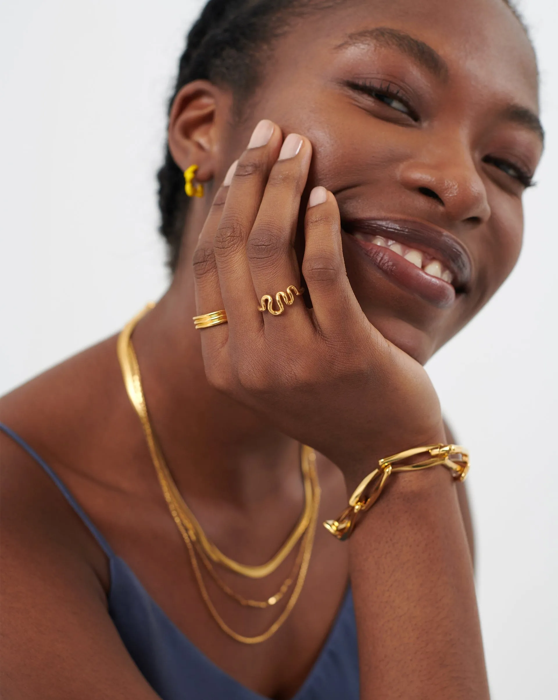 Squiggle Wavy Stacking Ring | 18ct Gold Plated Vermeil