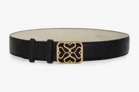 Strathberry Monogram Wide Buckle Belt - Black