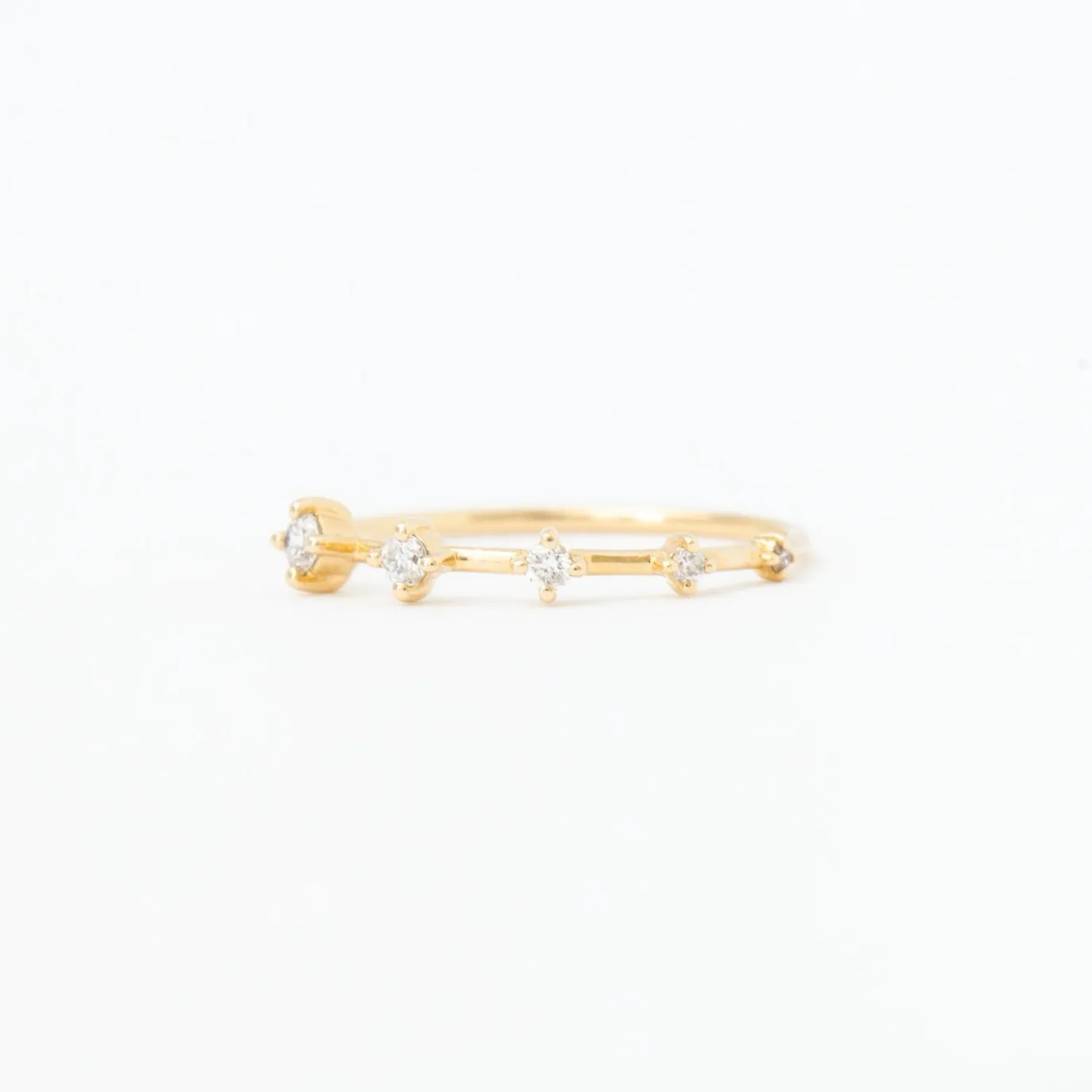 Super Tiny 5 Diamond Stacking Ring