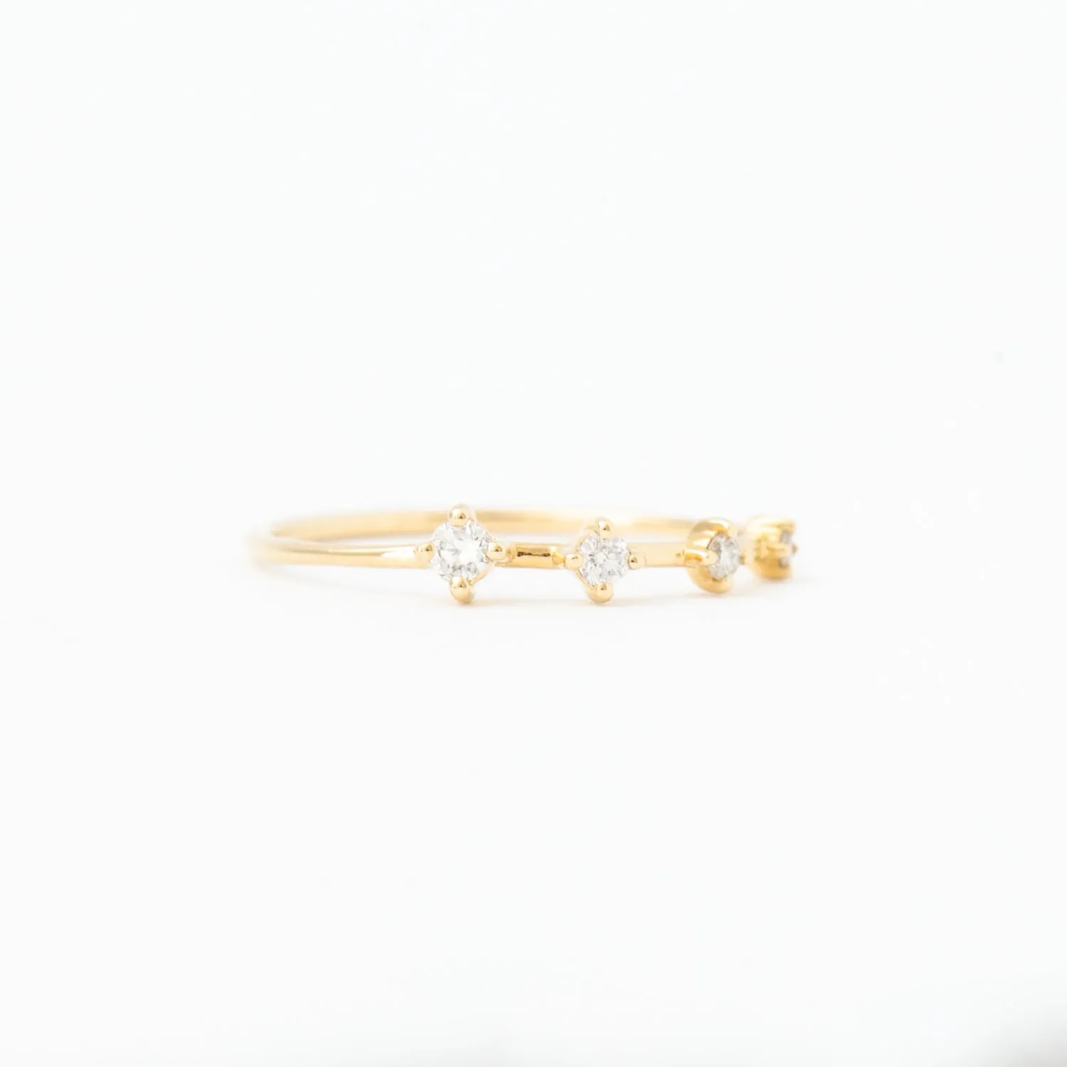 Super Tiny 5 Diamond Stacking Ring