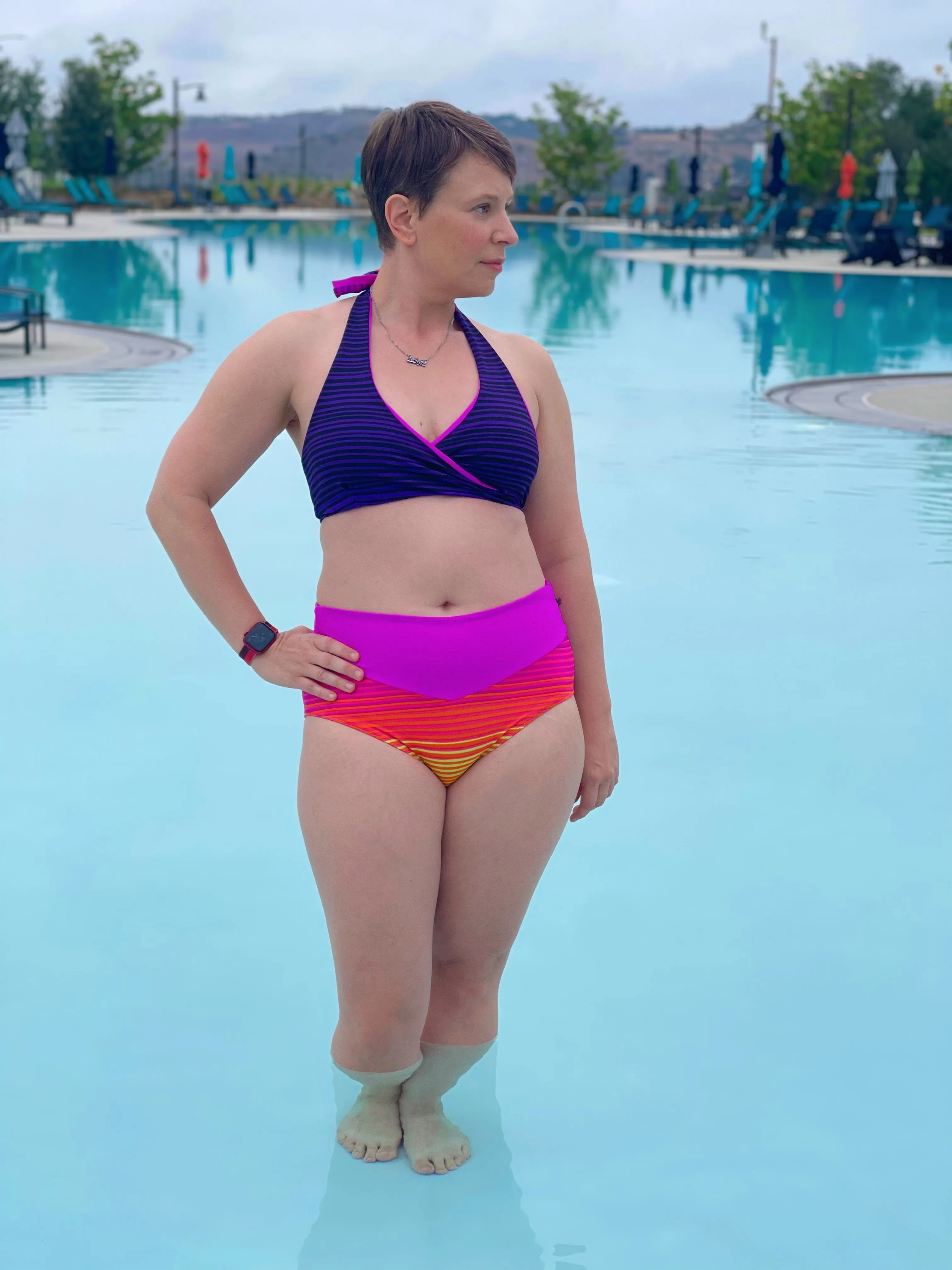 Surfside Wrap Swim Top PDF Sewing Pattern Sizes B-M