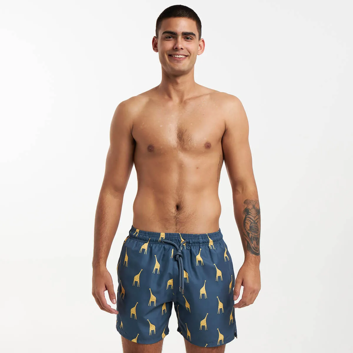 Swim Shorts - Giraffes | Steel