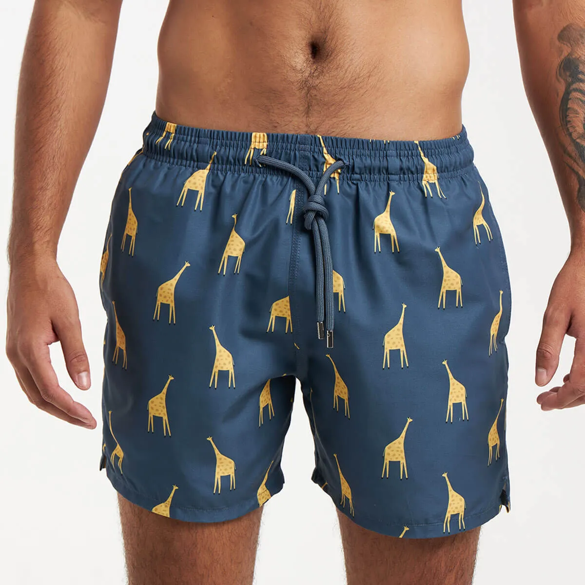 Swim Shorts - Giraffes | Steel