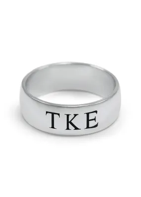 Tau Kappa Epsilon Sterling Silver Wide Band Ring