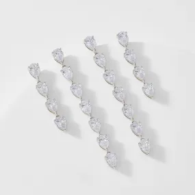 TENNIS ANYONE CHASING PEAR CZ SET OF EARRINGS