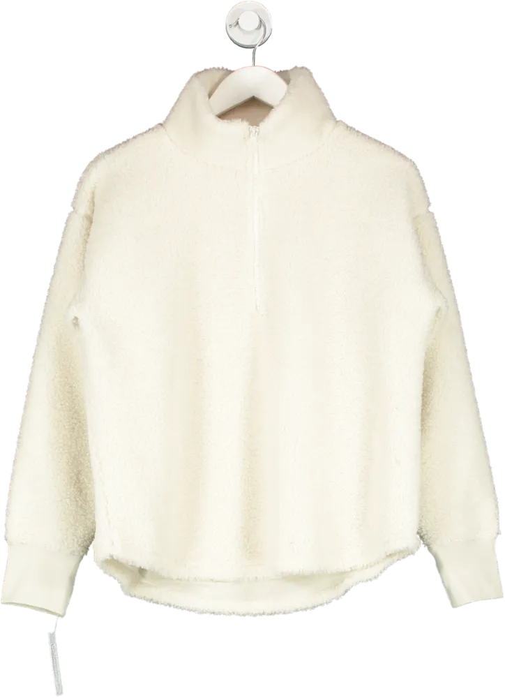 The White Company Cream Half-zip Borg Sweatshirt UK S