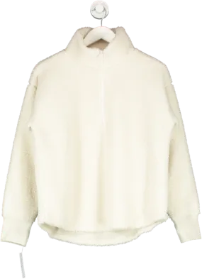 The White Company Cream Half-zip Borg Sweatshirt UK S