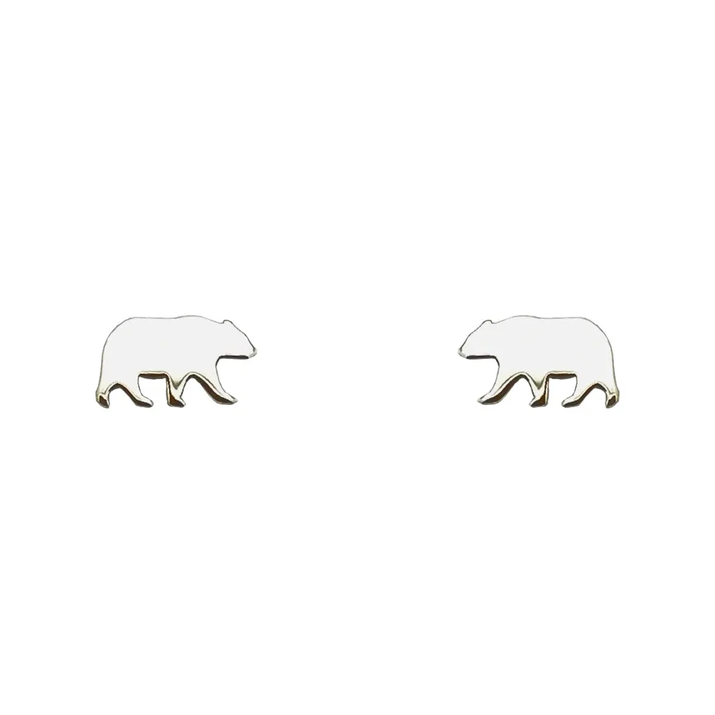 Tiny Charm Post Earrings - Bear