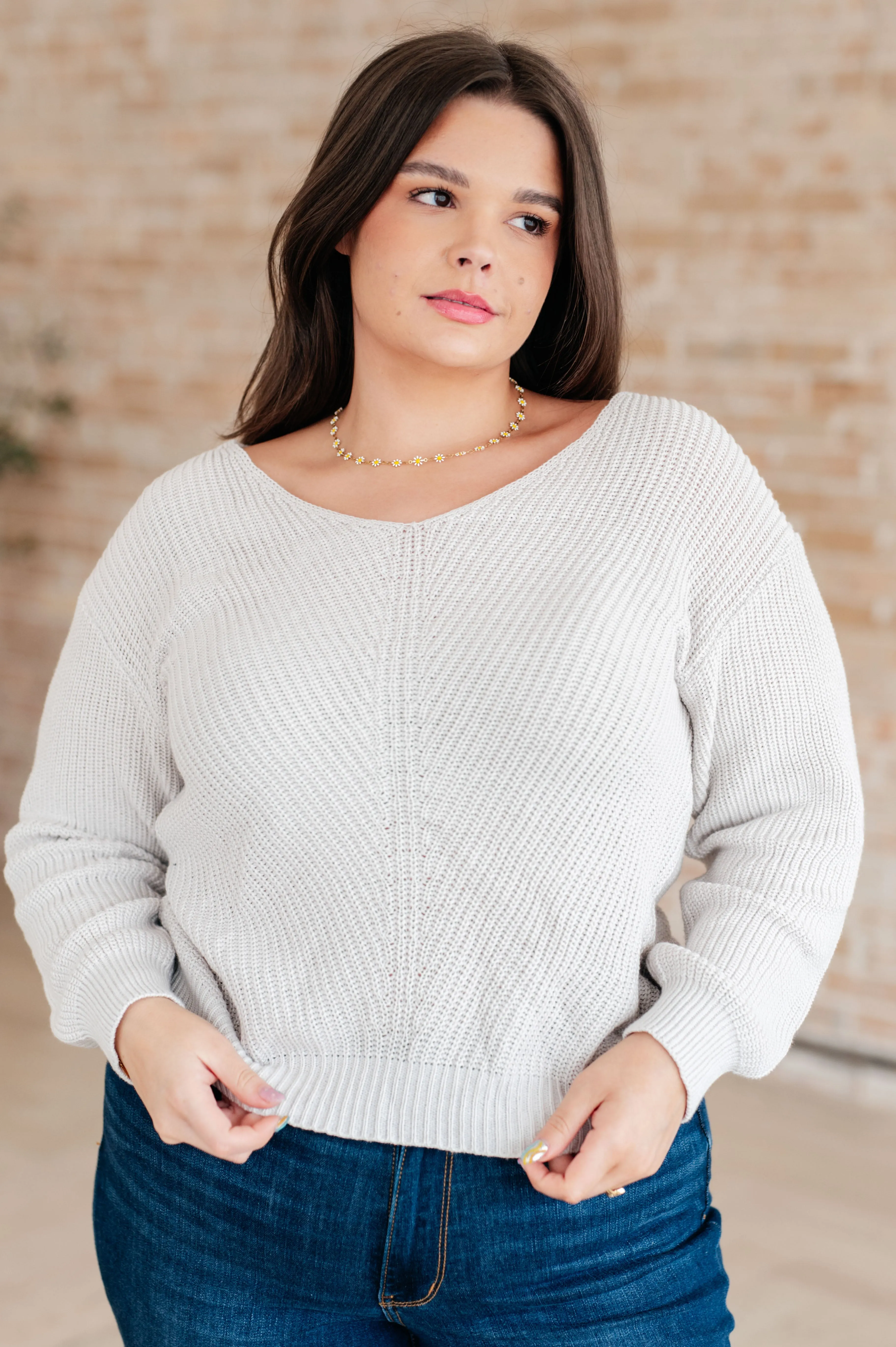 Told You So Ribbed Knit V Neck Sweater - 2/22