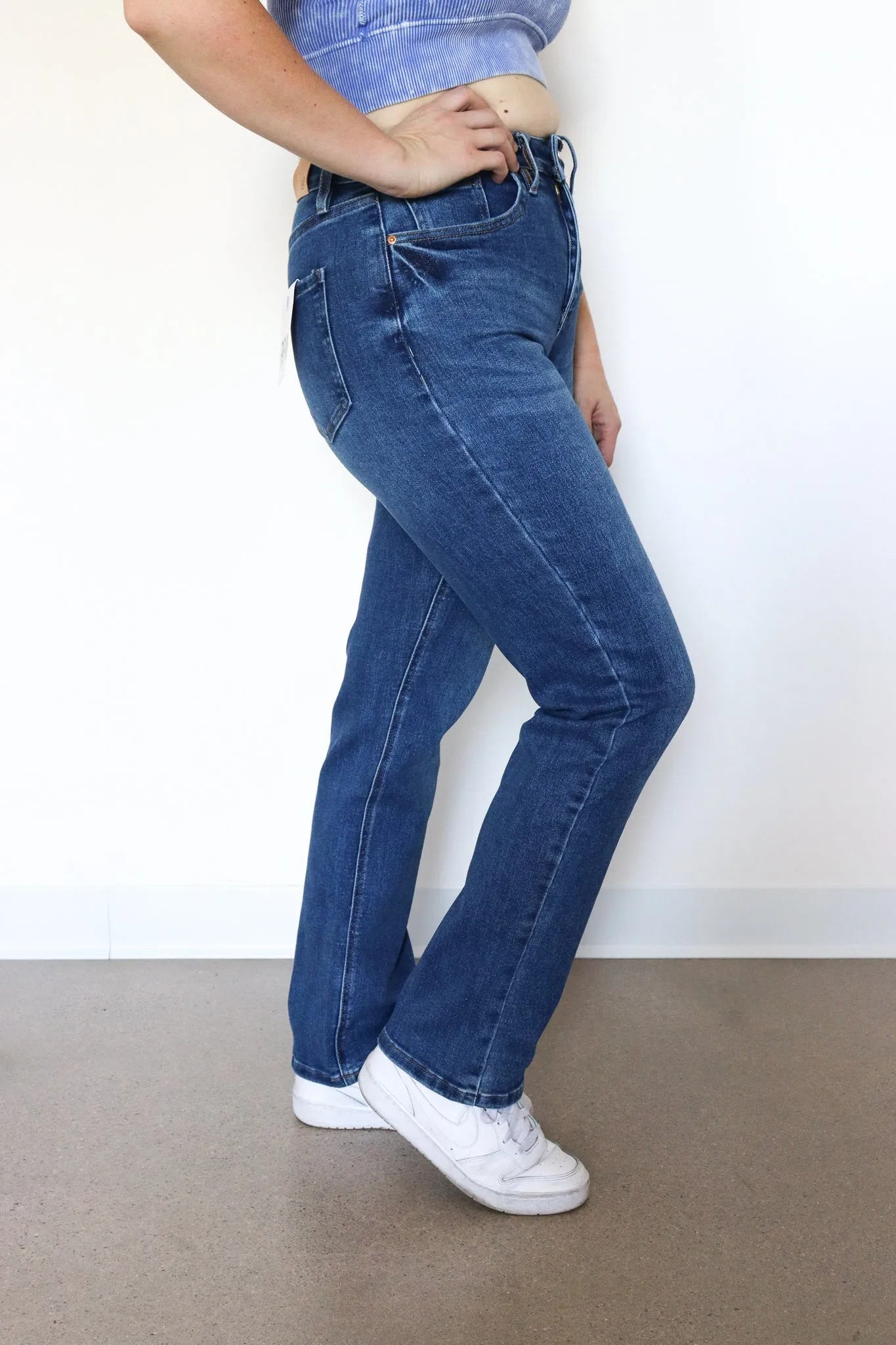 Tummy Control Dylan Straight Mom Jeans by RFM