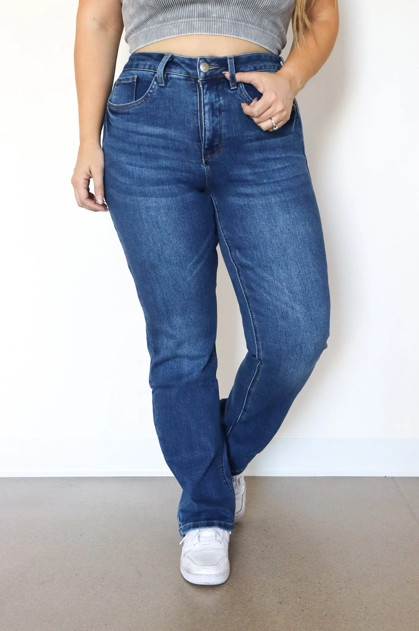 Tummy Control Dylan Straight Mom Jeans by RFM