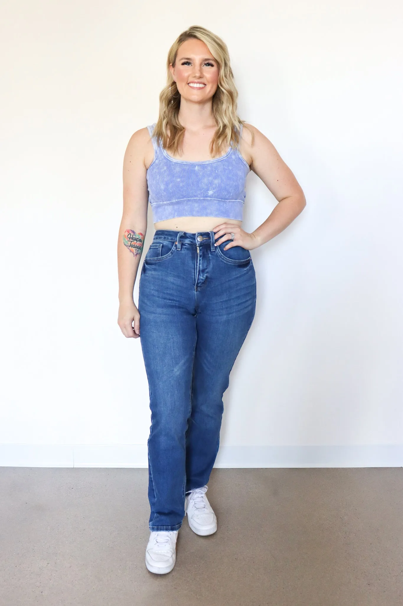 Tummy Control Dylan Straight Mom Jeans by RFM