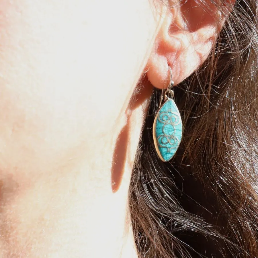 Turquoise Inlaid Earrings *Final Sale*