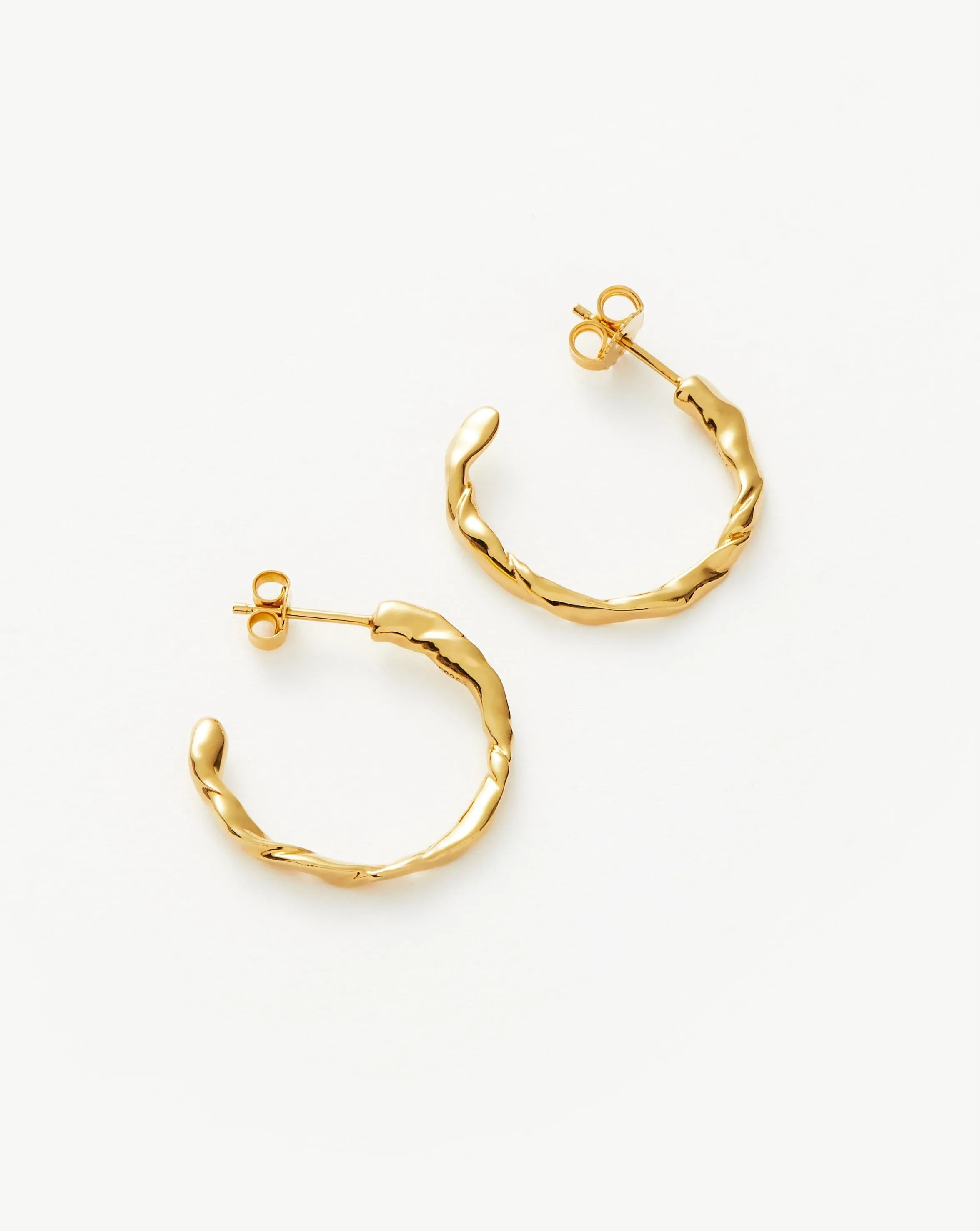 Twisted Medium Hoop Earrings | 18ct Gold Plated Vermeil