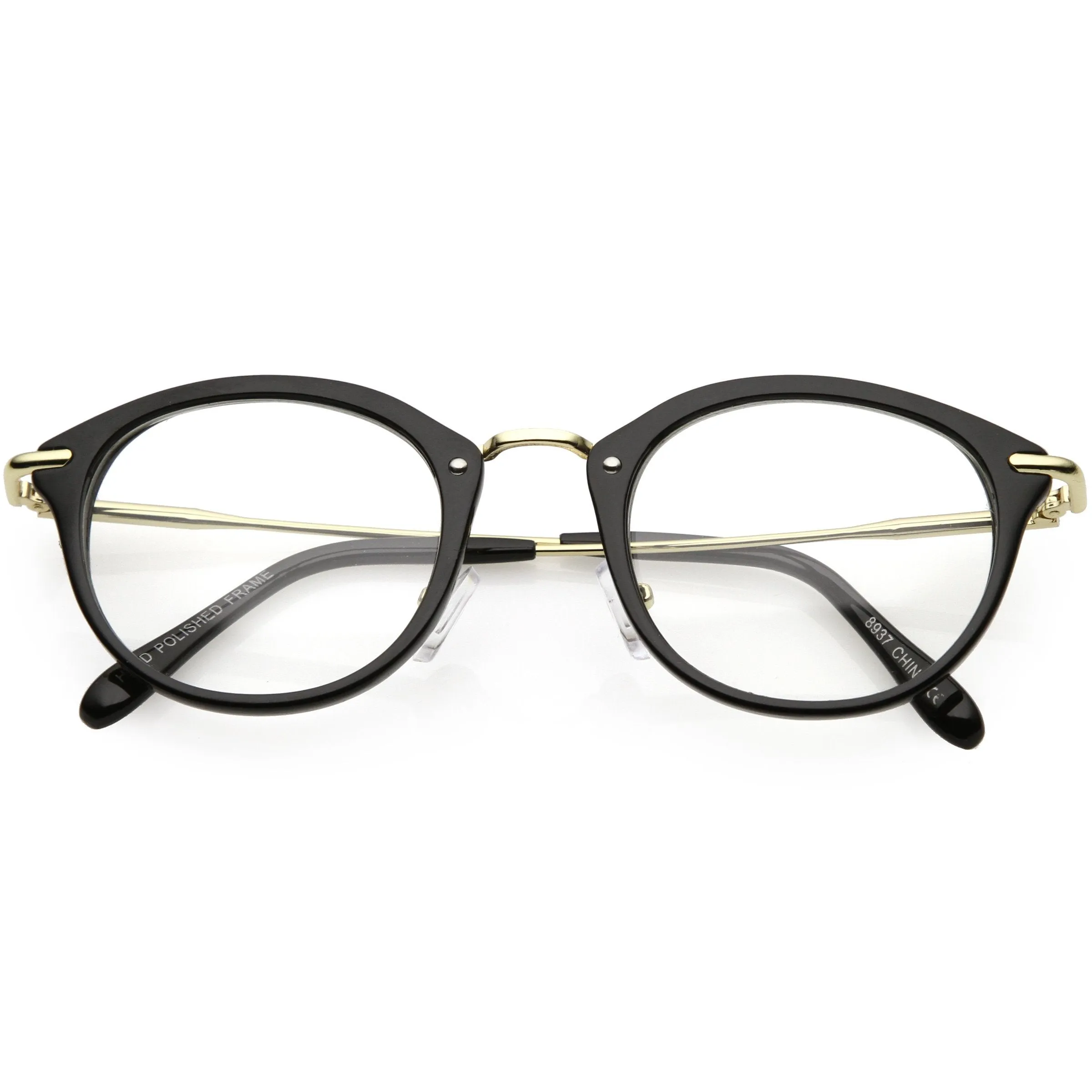 Vintage Inspired Dapper P3 Horned Rim Clear Lens Glasses