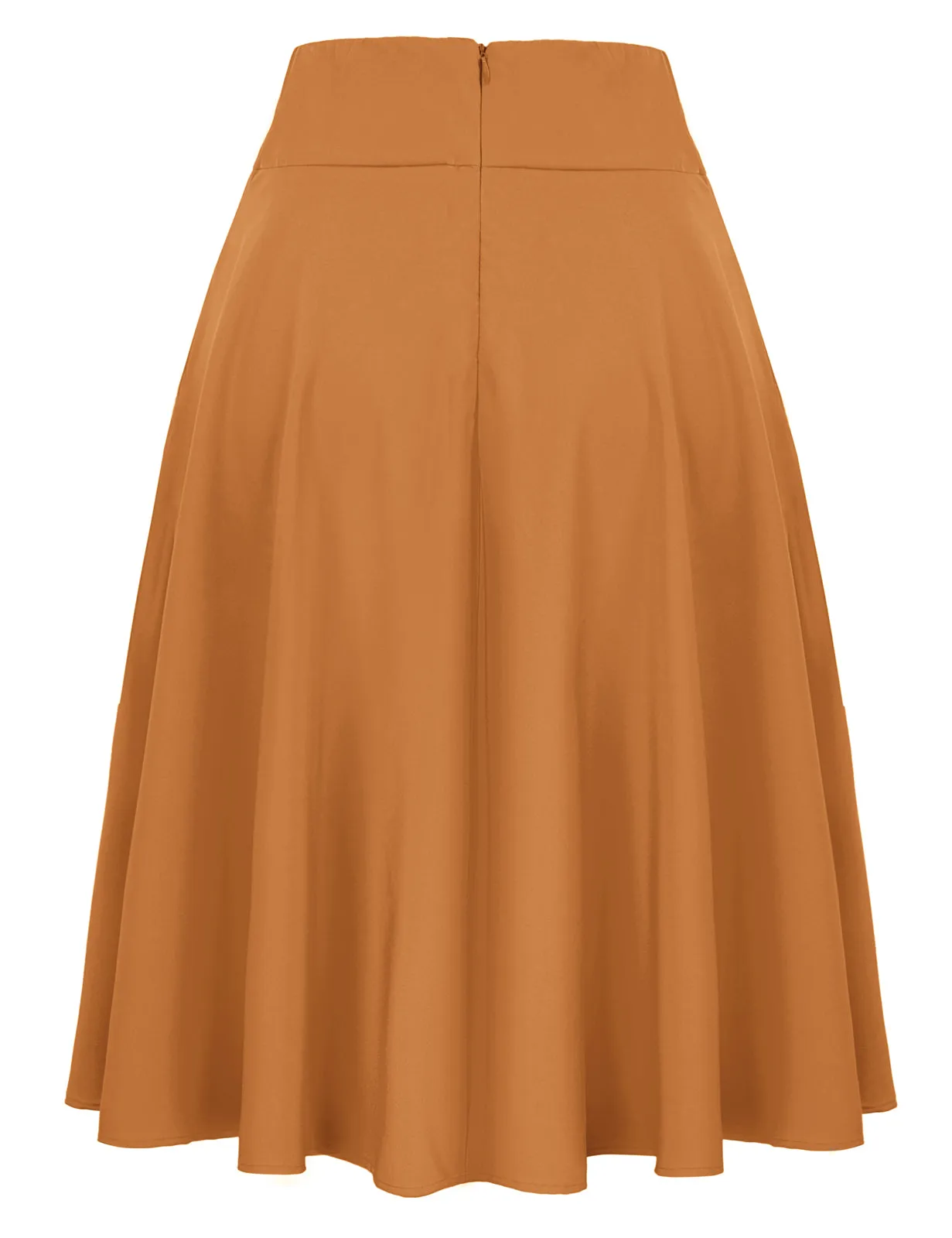 Women's High Waist A-Line Pockets Skirt