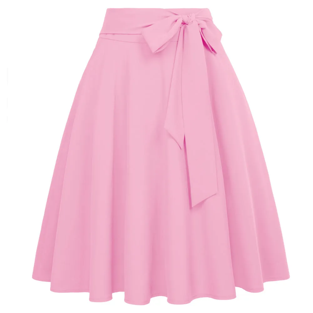 Women's High Waist A-Line Pockets Skirt