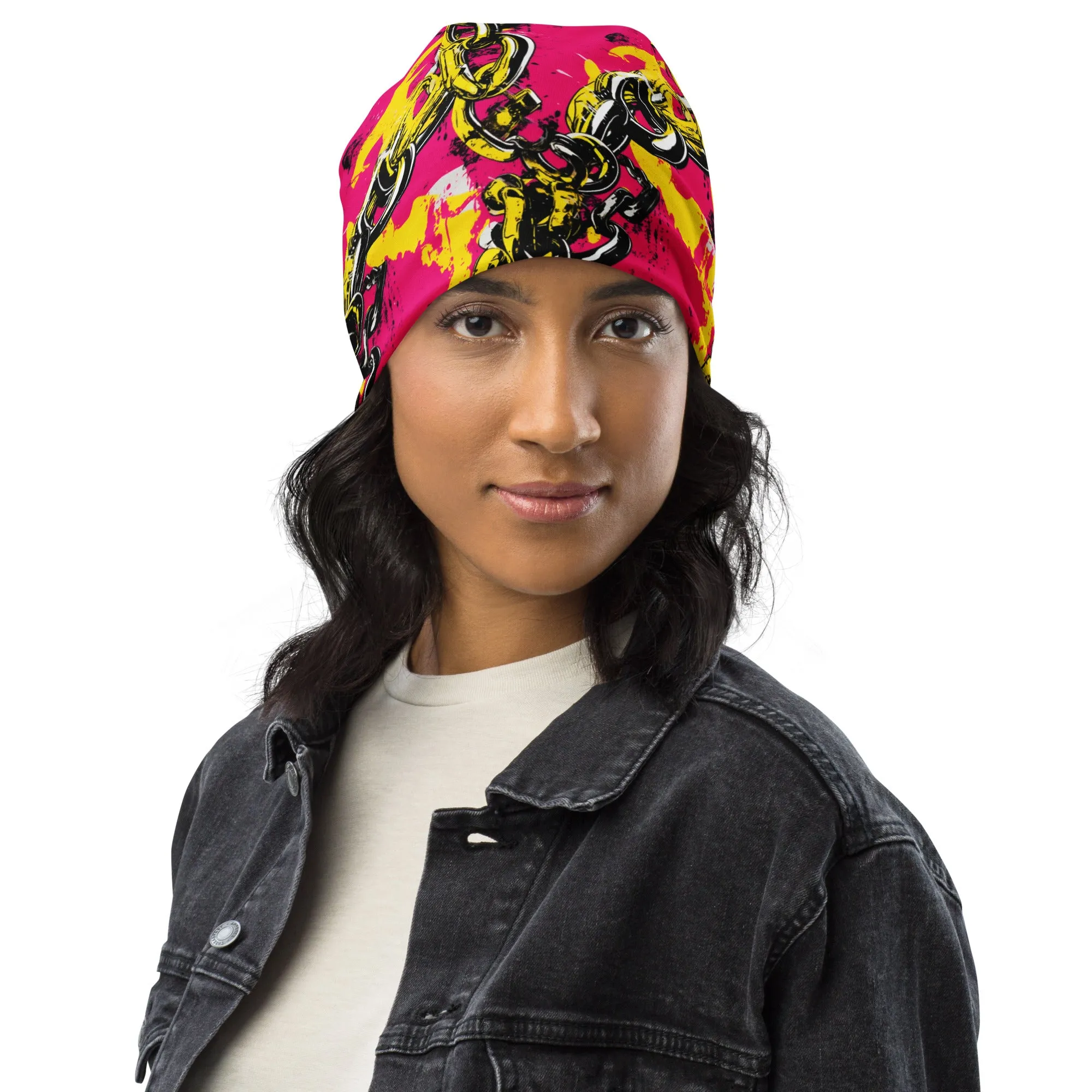 Women's Running Beanie - Golden Chains 001