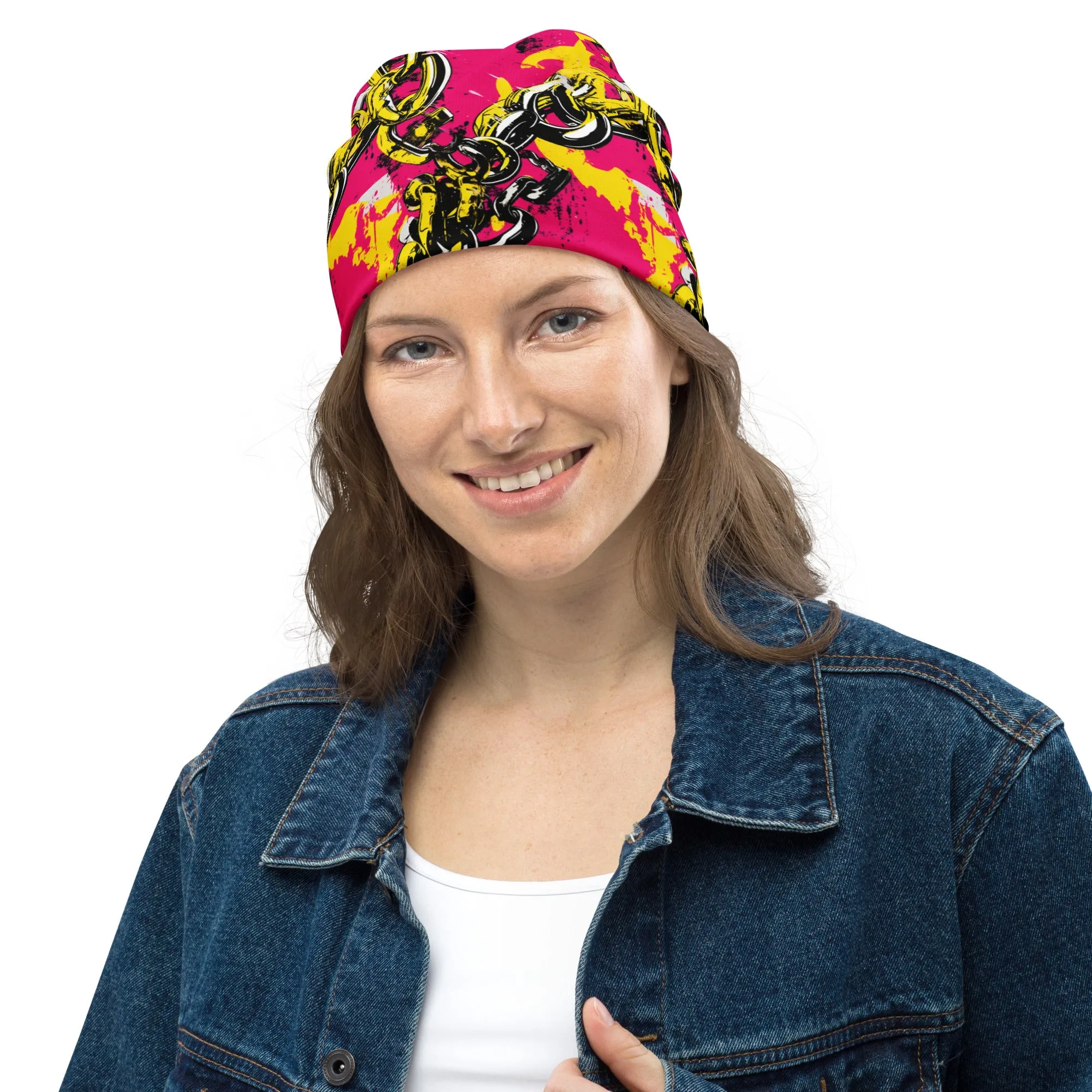 Women's Running Beanie - Golden Chains 001