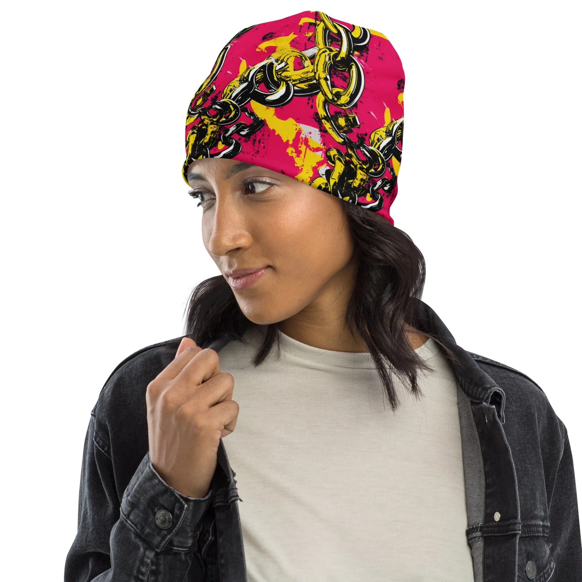 Women's Running Beanie - Golden Chains 001