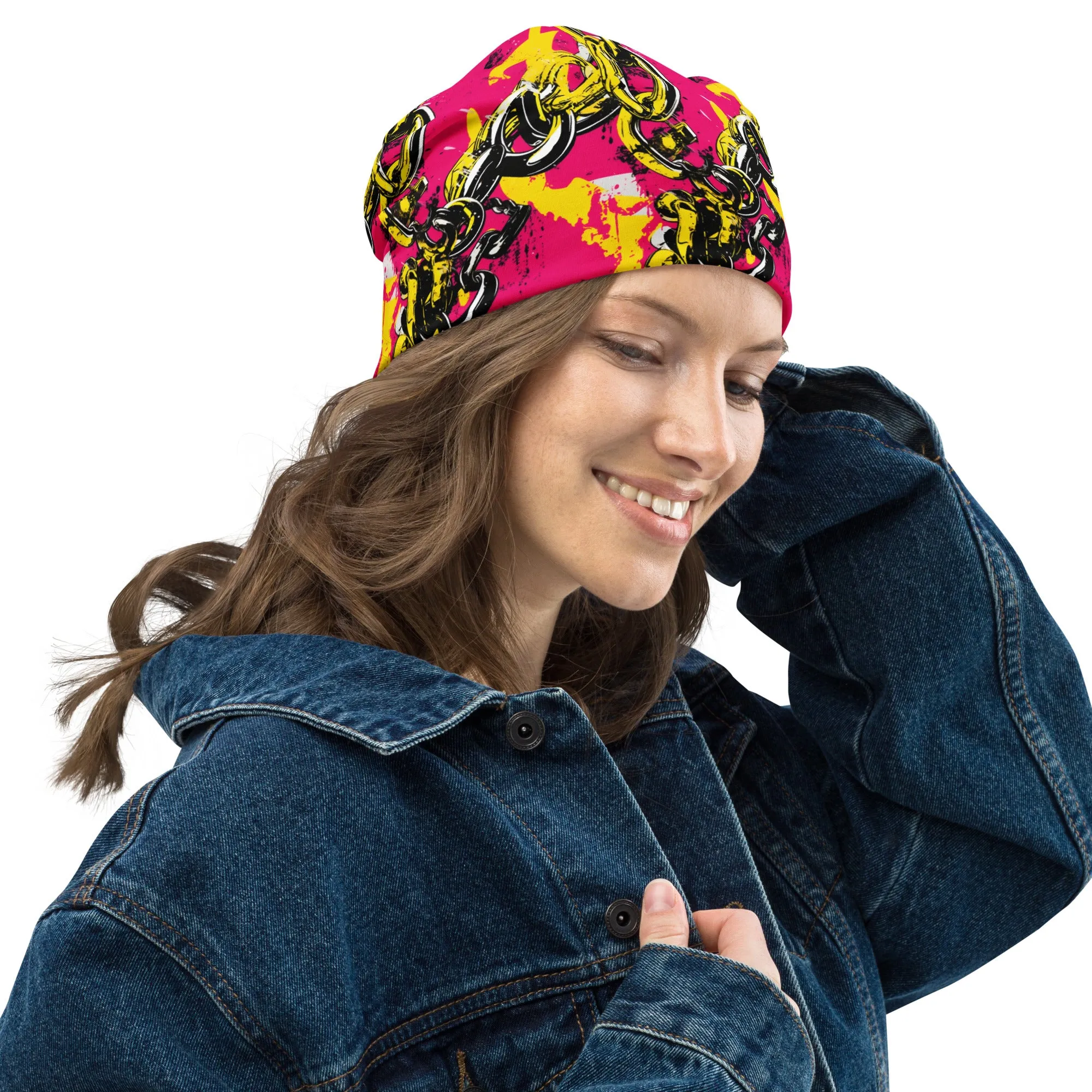 Women's Running Beanie - Golden Chains 001