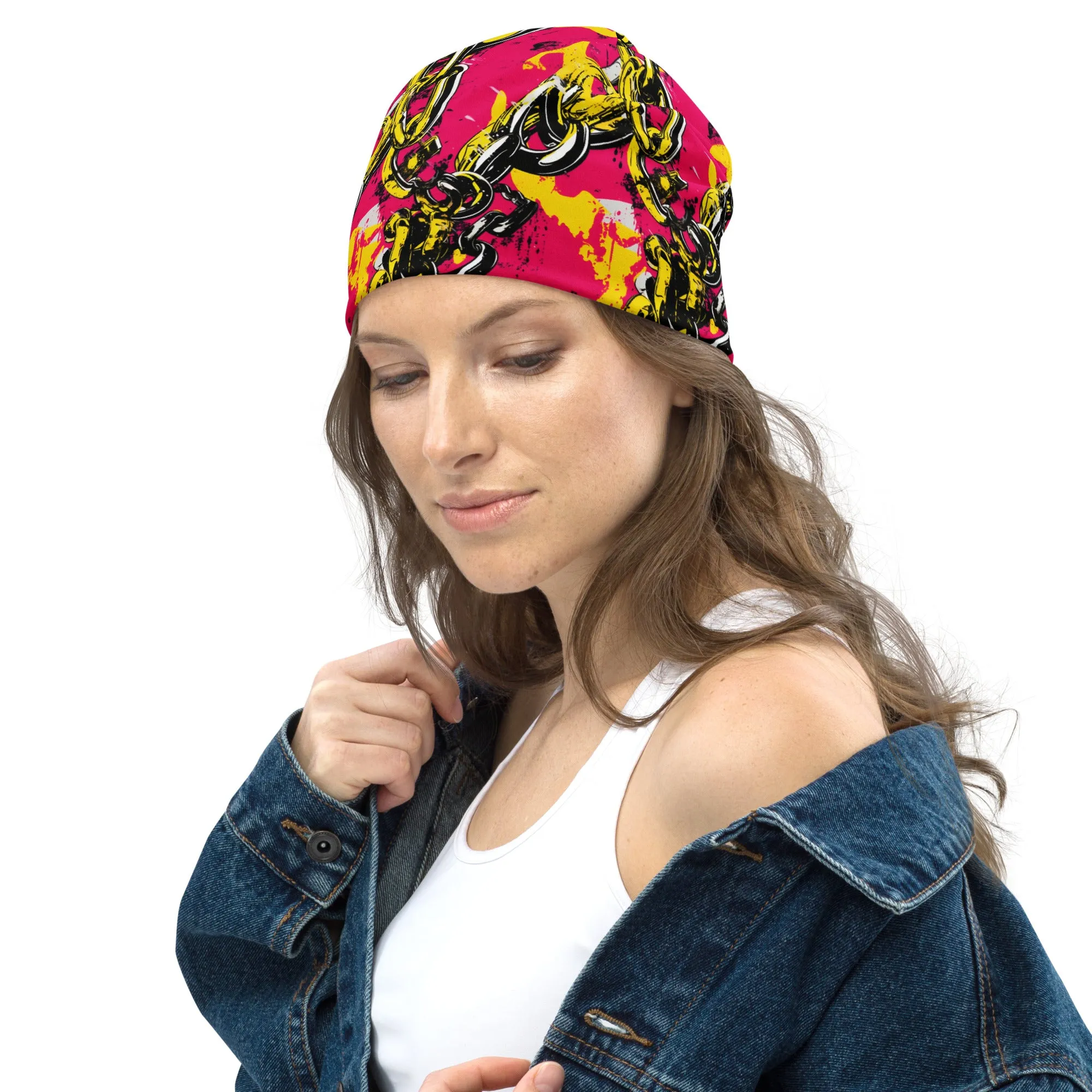 Women's Running Beanie - Golden Chains 001