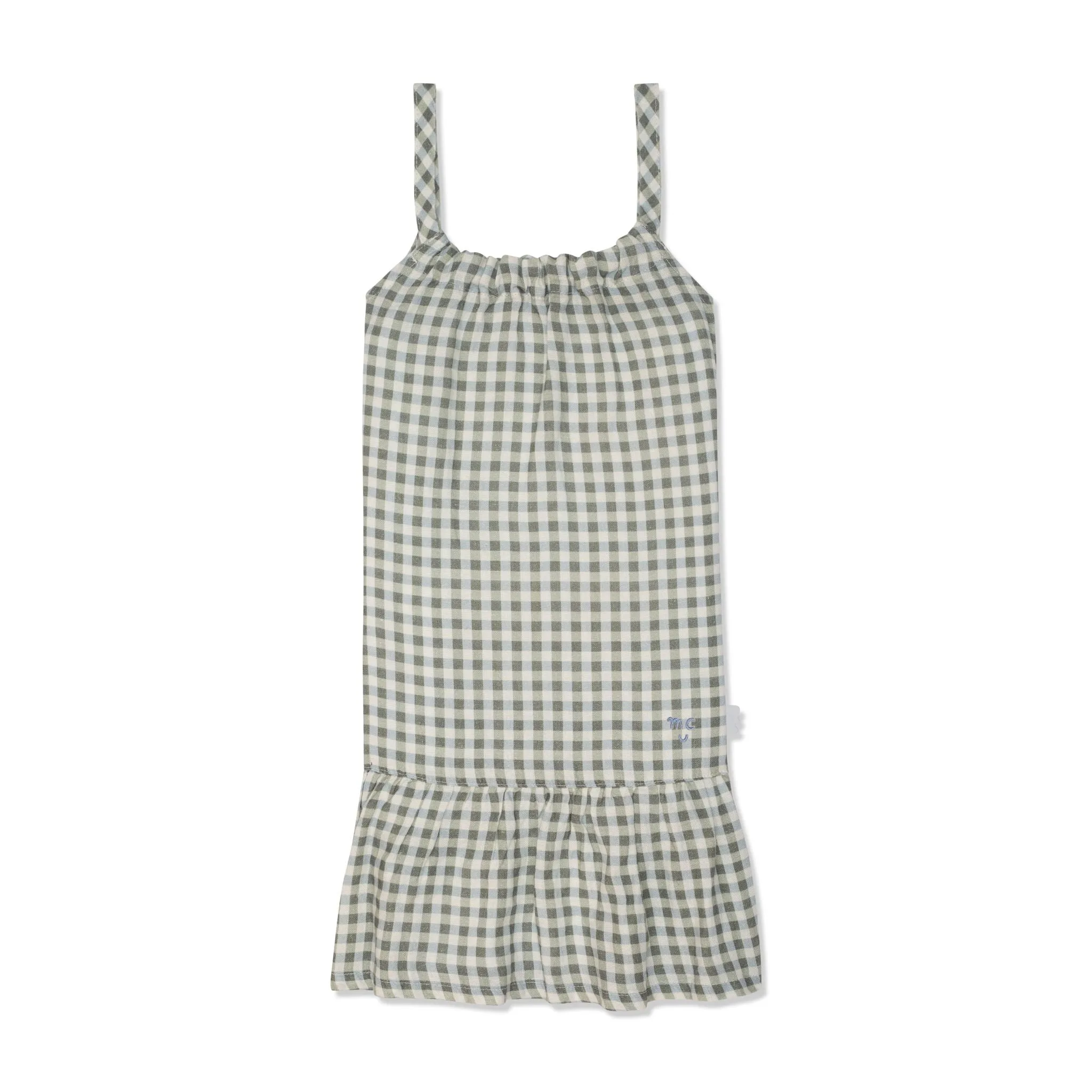 Yellow Gingham Linen Kid Dress