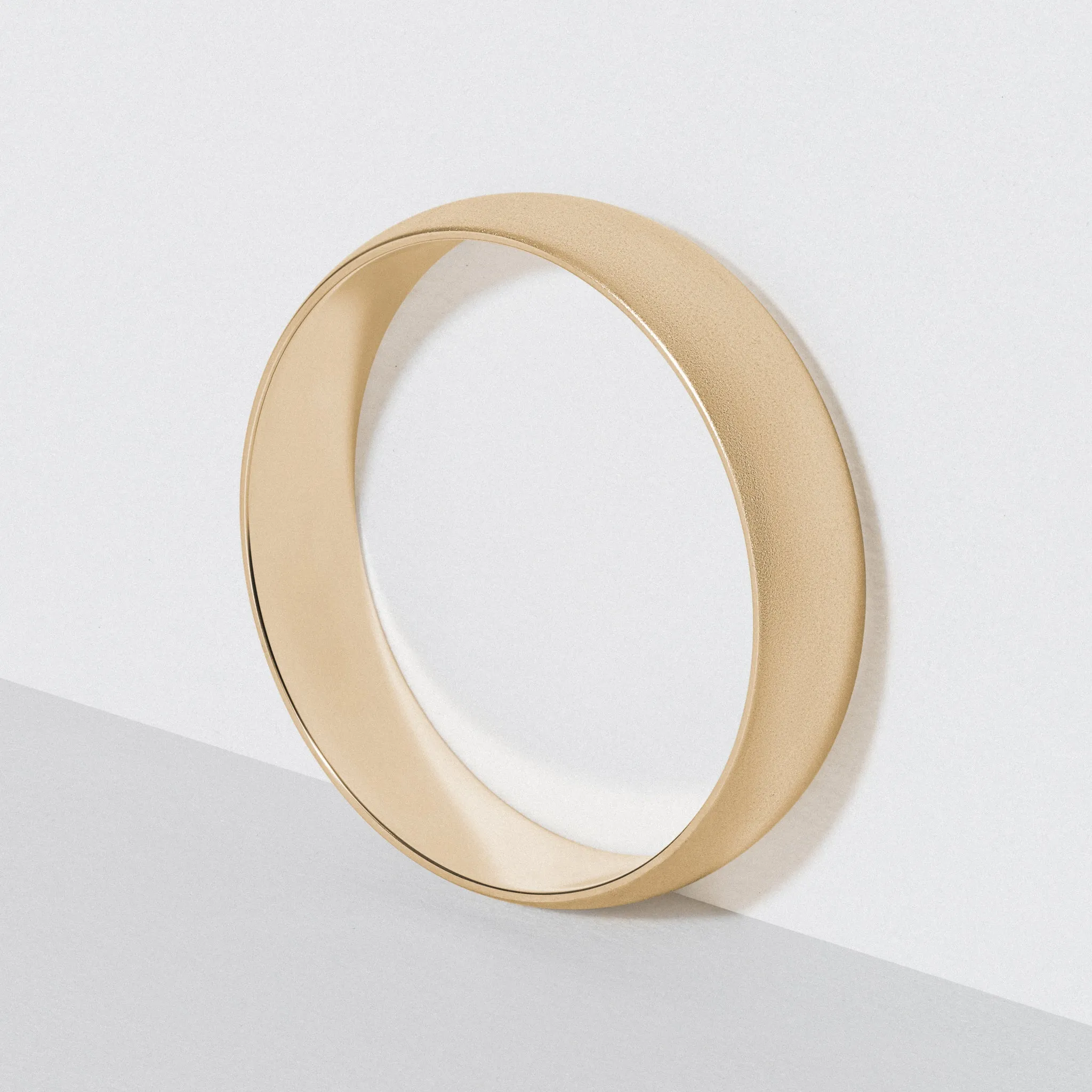 Yellow Gold Classic Wedding Band - Matte 5mm