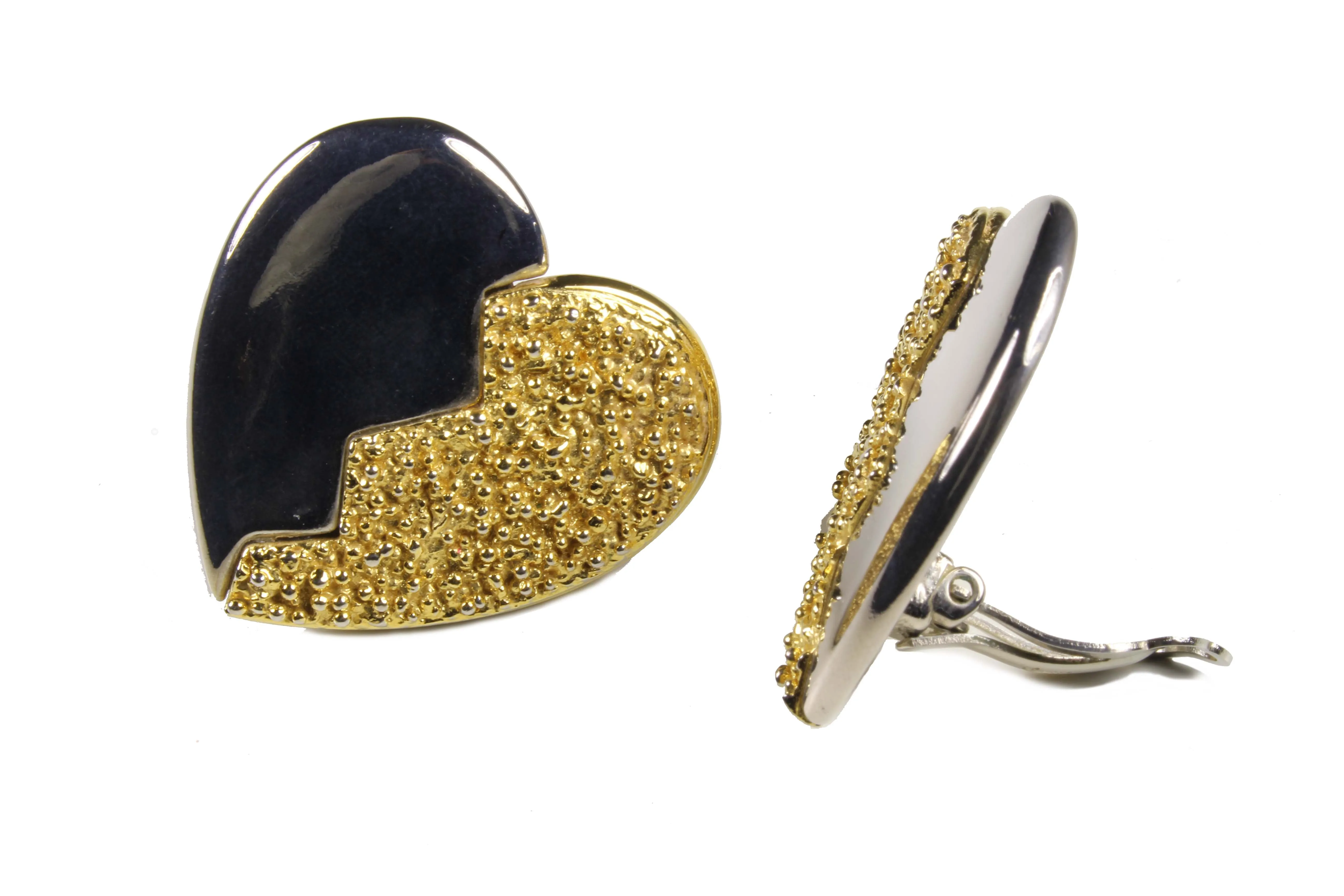 YVES SAINT LAURENT split heart earrings