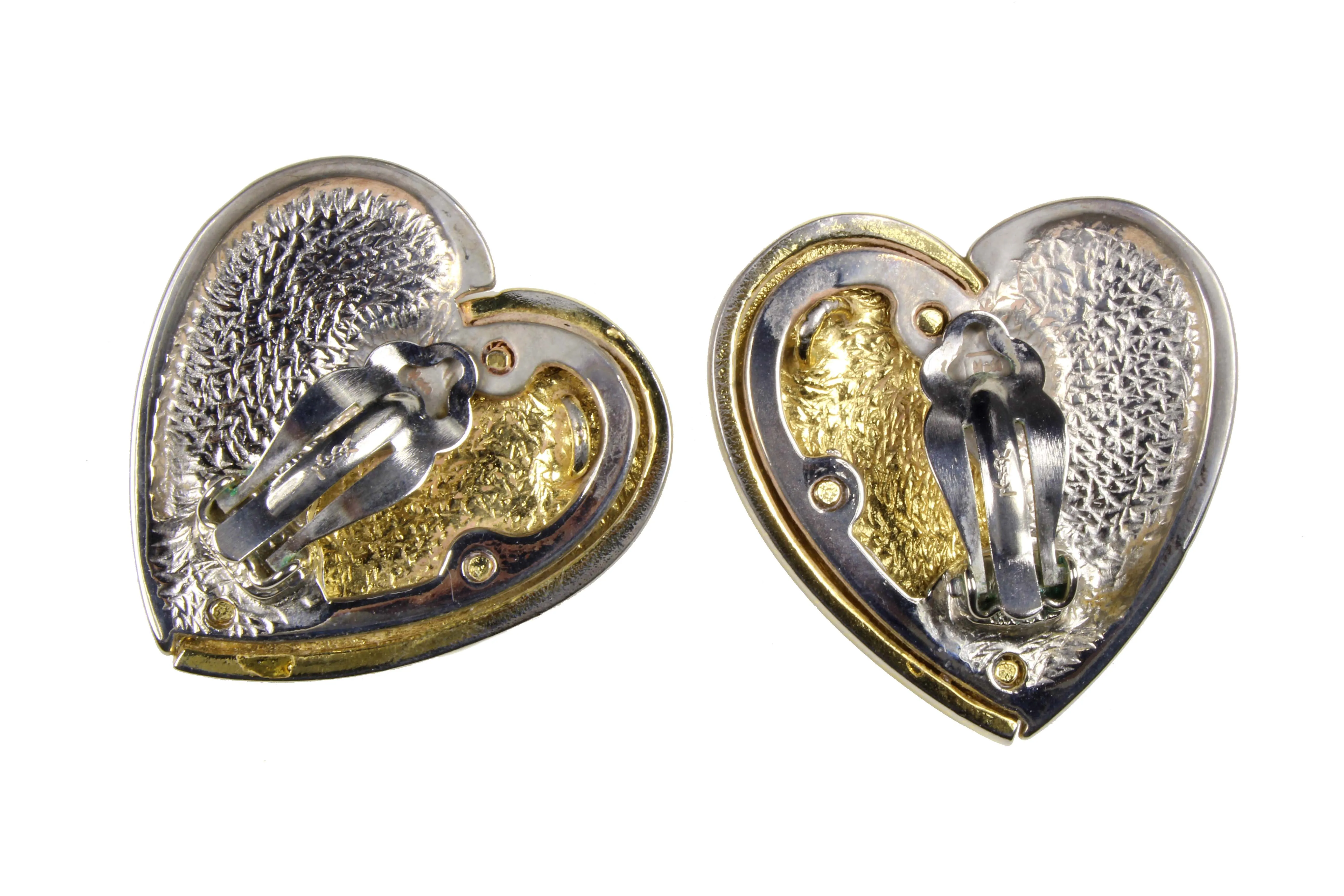 YVES SAINT LAURENT split heart earrings