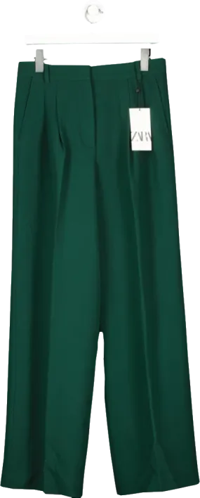 ZARA Green Mid Rise Wide Leg Pants UK M